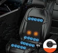 Brown ventilated car seat cushion with multiple cooling fans, plugged into a 12V cigarette lighter socket.