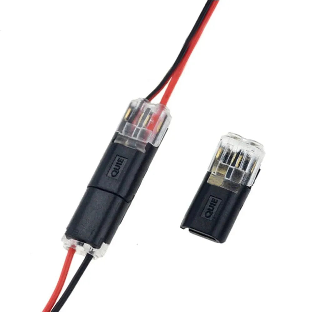 Black D2 plug-in welding-free power conductor connector for LED lighting with 0.35-0.75mm² wire gauge