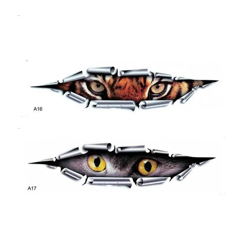 Large 3D eagle eye and tiger eye pattern car door and bumper decoration sticker
