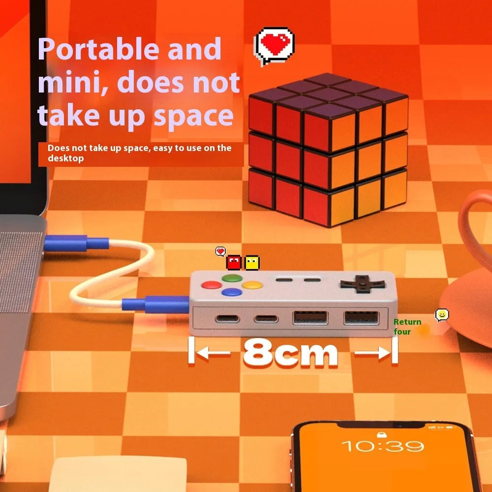 Creative personality cartoon game modeling HUB four-in-one USB 2.0 hub concentrator with short cable