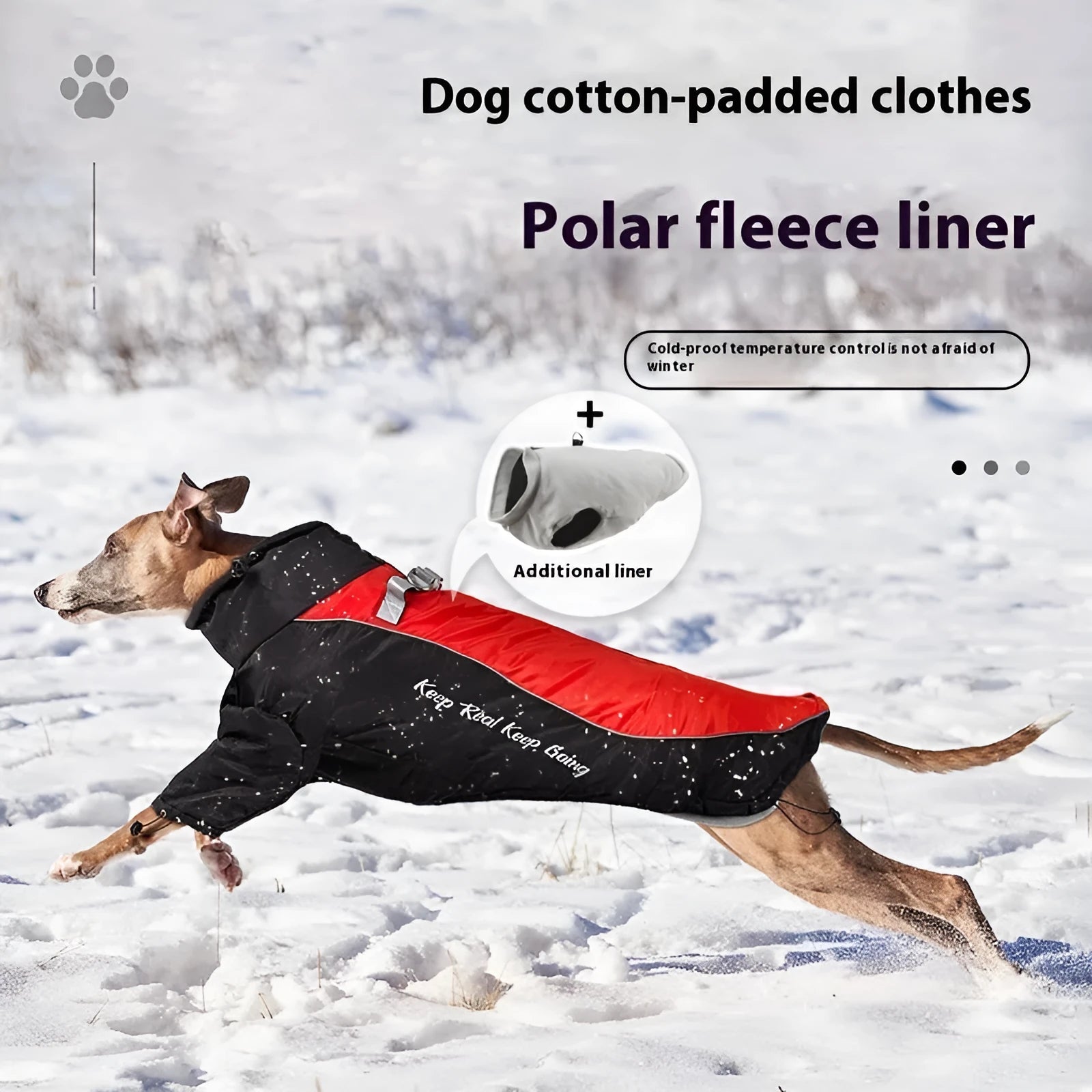 Polar fleece dog jacket with separate liner in multiple colour options and sizes