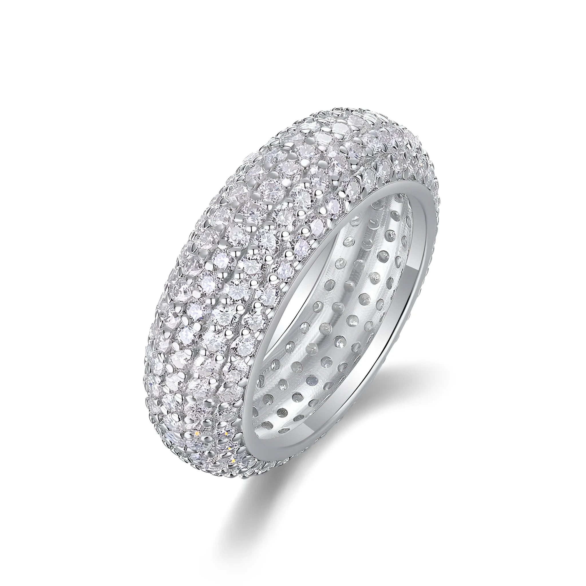Moissanite ring with S925 silver platinum-plated band, GRA certificate, gift box, sizes 5-9