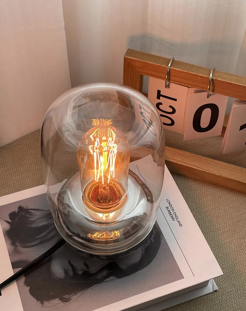 Geometric glass essential oil lamp with modern design for bedroom ambience lighting