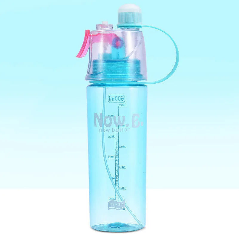 Portable green mist spray sports bottle with handle and leakproof cap