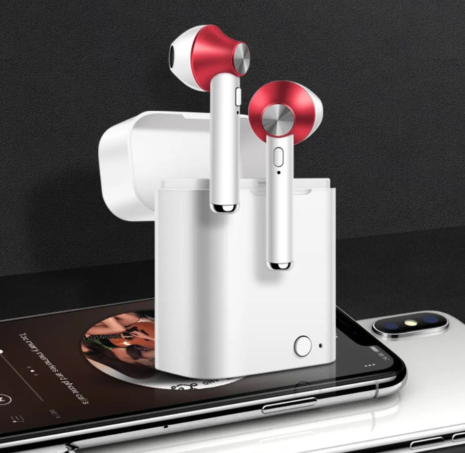 Sports Bluetooth wireless headset in five metallic colours with earbuds