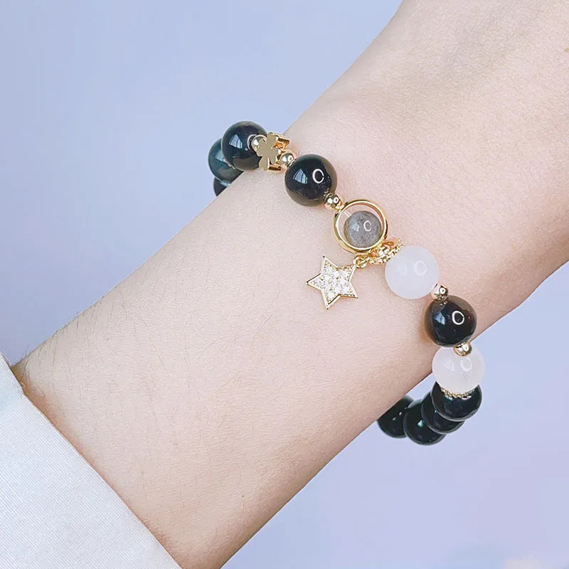 Sweet Cool Style silverstone bracelet with electroplated finish showing floral, heart and star design options