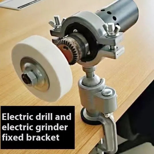 Bracket type clamp-on bench vise with 360-degree rotating head on a workbench