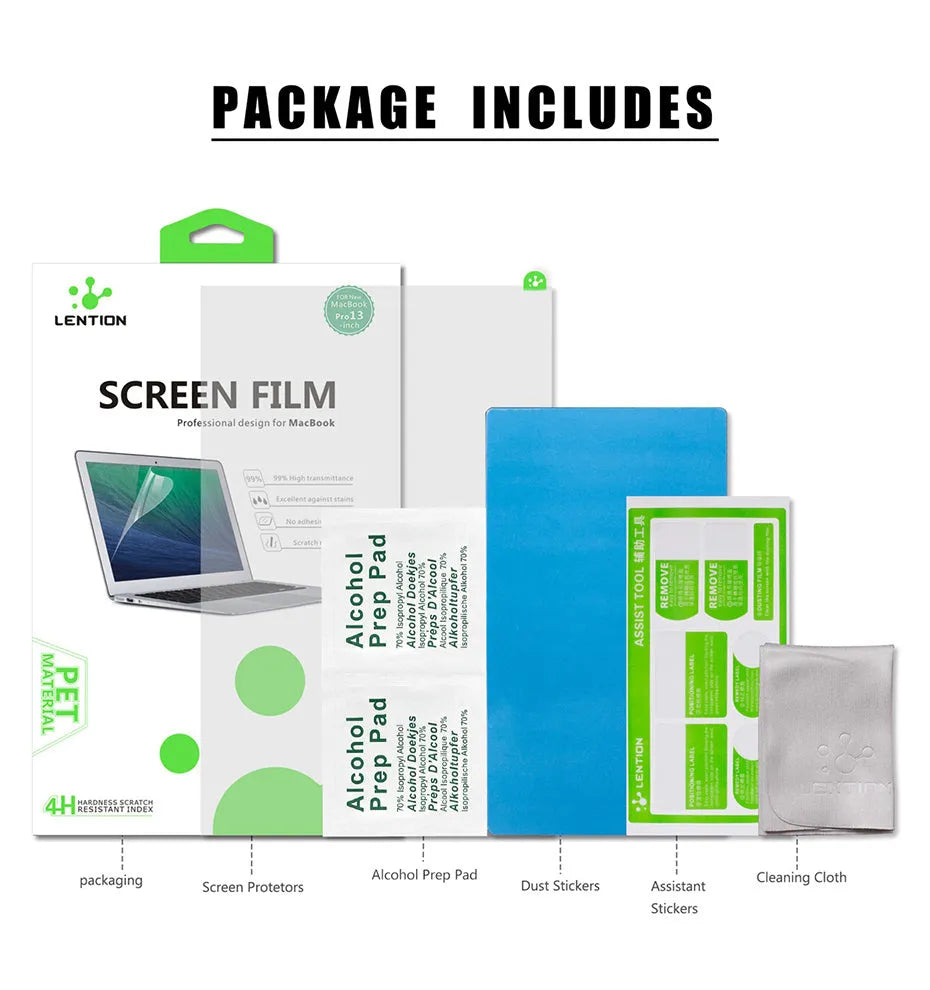 Lansheng matte screen protector film for 13-inch MacBook Pro with installation tools