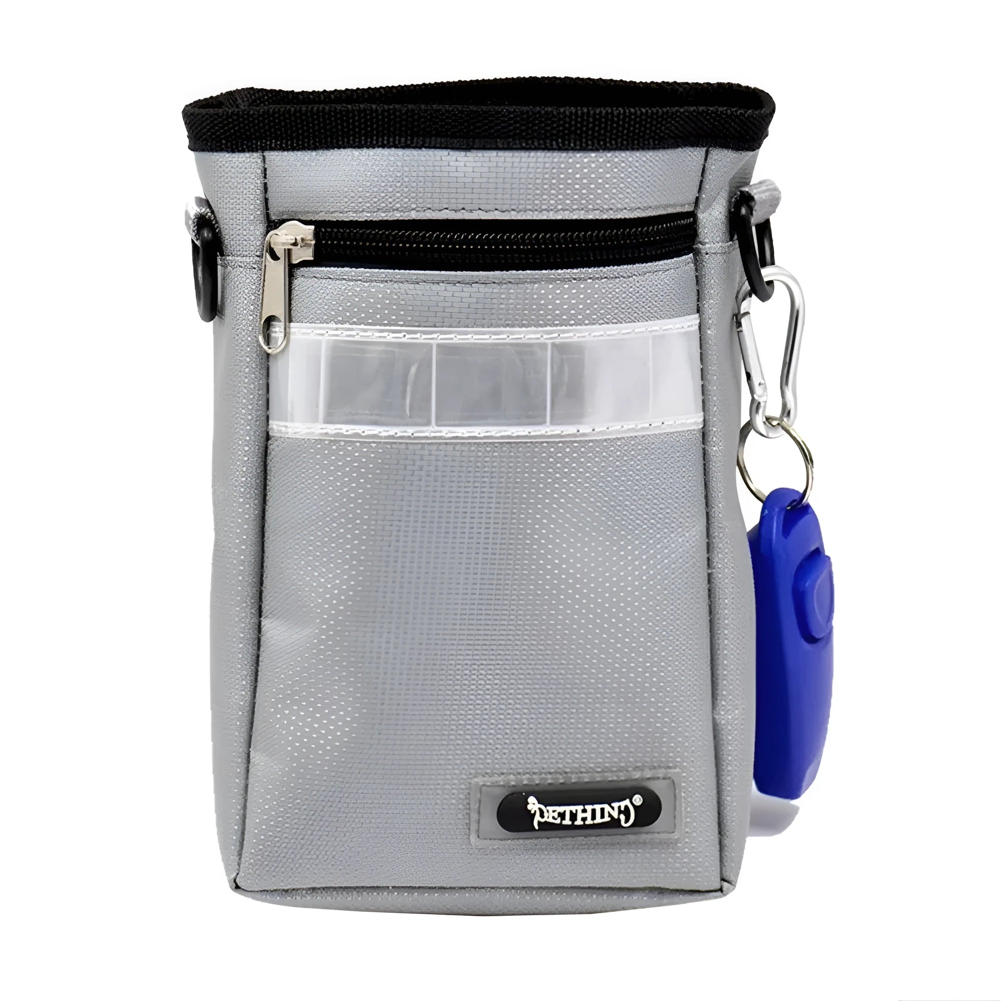 Black dog training belt bag made from Oxford cloth and polyester with adjustable belt