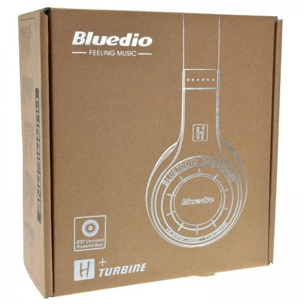 Hurricane Series Bluetooth headset over-ear bilateral stereo wireless headphones in black with 10-metre transmission range and power display
