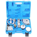 Volvo and Land Rover engine timing tool set with eight carbon steel pieces for professional cylinder head alignment.