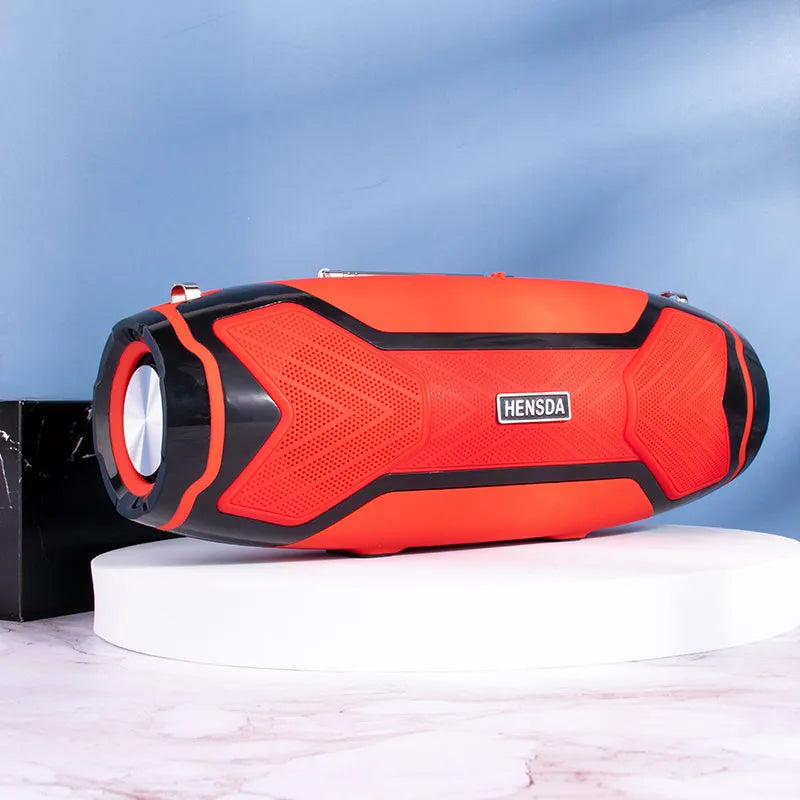 Compact Bluetooth speaker with plastic construction available in black, blue, green, grey, or red colour options