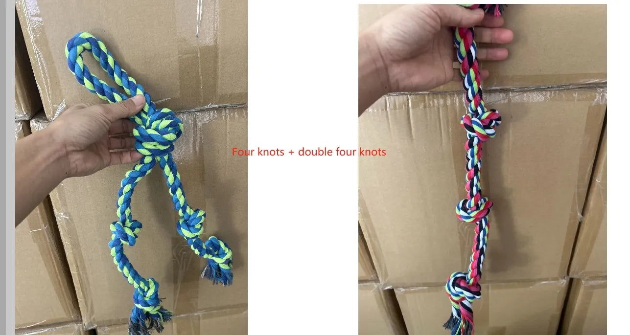 Heavy-duty cotton rope knot dog toy 77cm for large breeds dental chew tug of war play