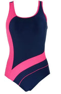 Women's sport one piece swimsuit in black, full coverage, size S-XXL