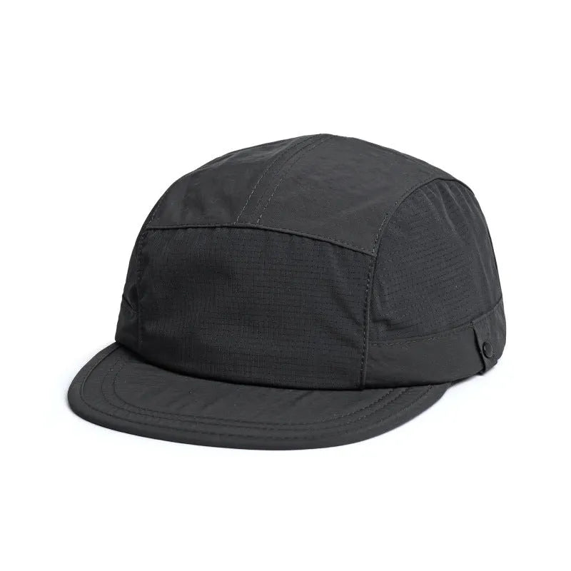 Dome-crown fisherman's beanie hat in army green with a soft extended fabric tongue for neck coverage.