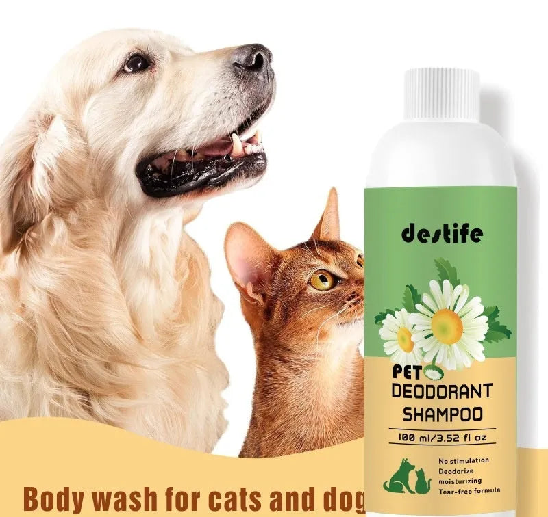 100ml bottle of pet shampoo for dogs and cats with shower gel and conditioner
