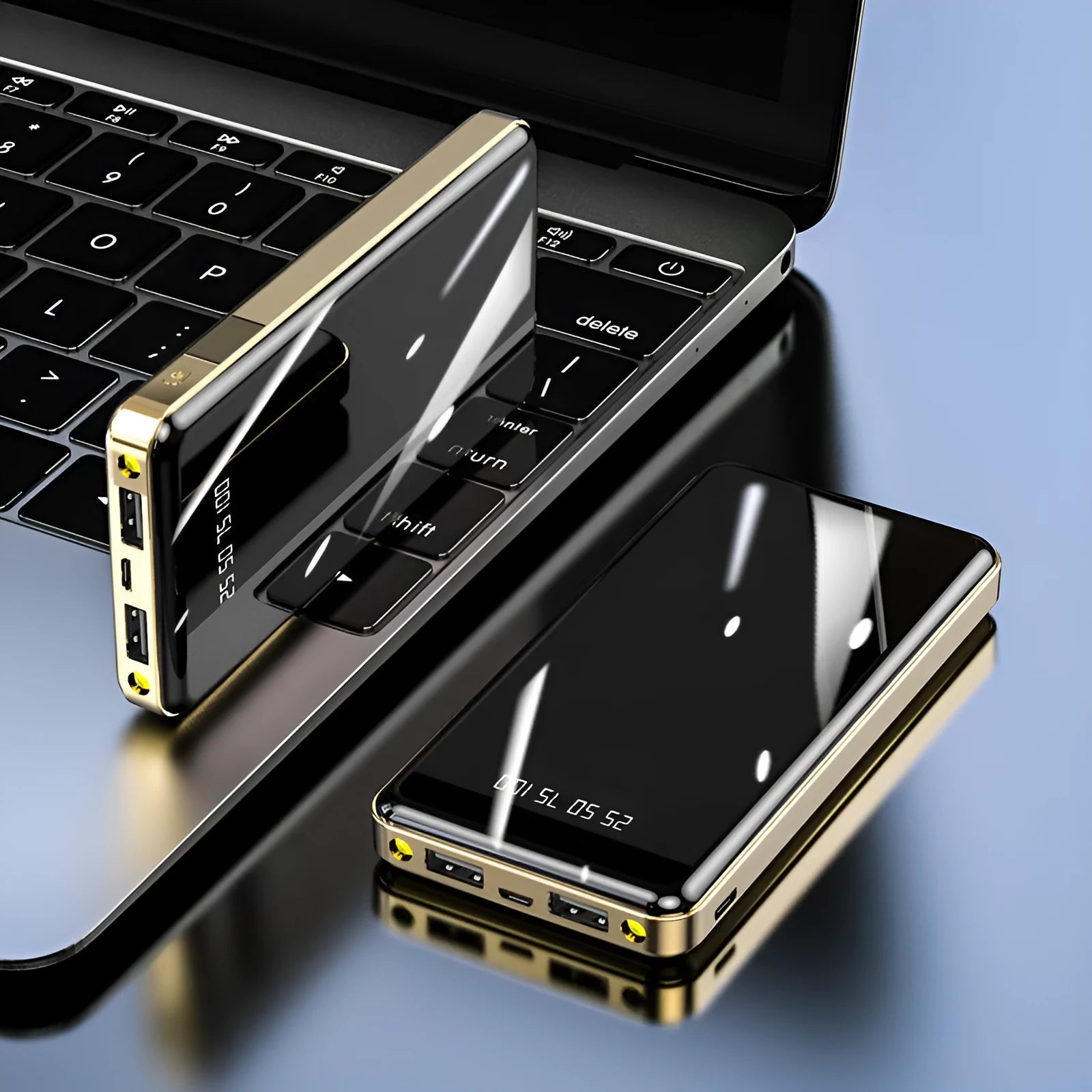 Mirror digital display 20000mAh power bank in aluminium shell