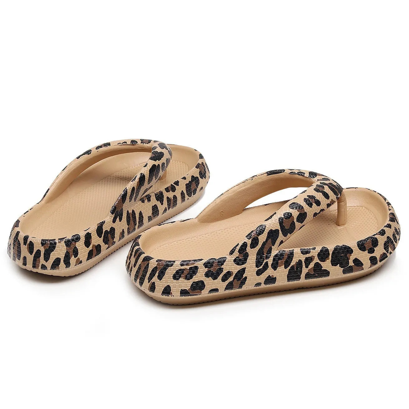 EVA thick-soled summer flip-flops with herringbone toe holder in multiple colours