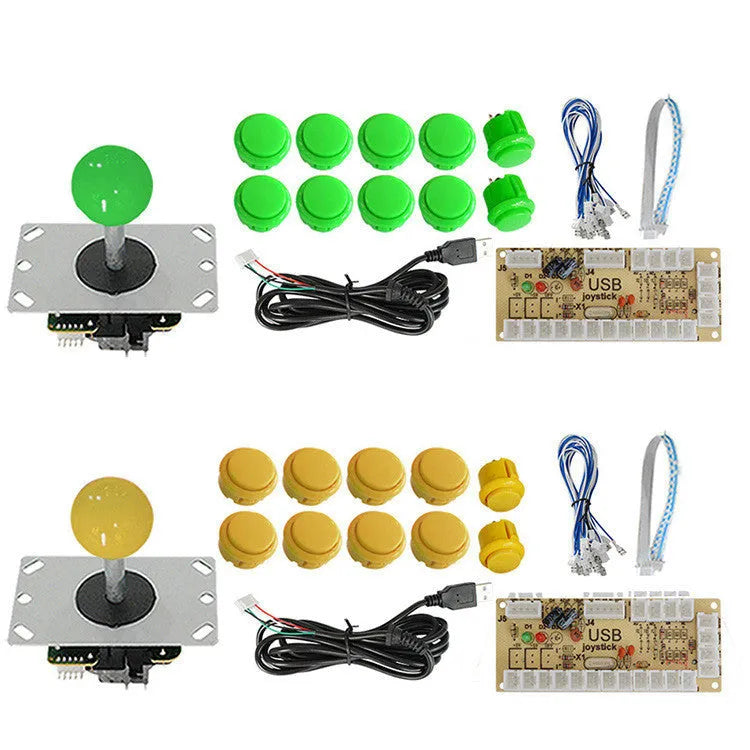USB arcade joystick kit with Sanhe micro rocker, chip board, 30mm and 24mm card buttons