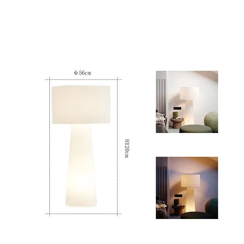 Simple modern floor lamp with fabric lampshade and iron base 26x55CM for living room