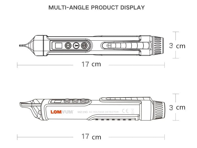 Intelligent voltage test pencil for electrical line detection with sound and light alarms
