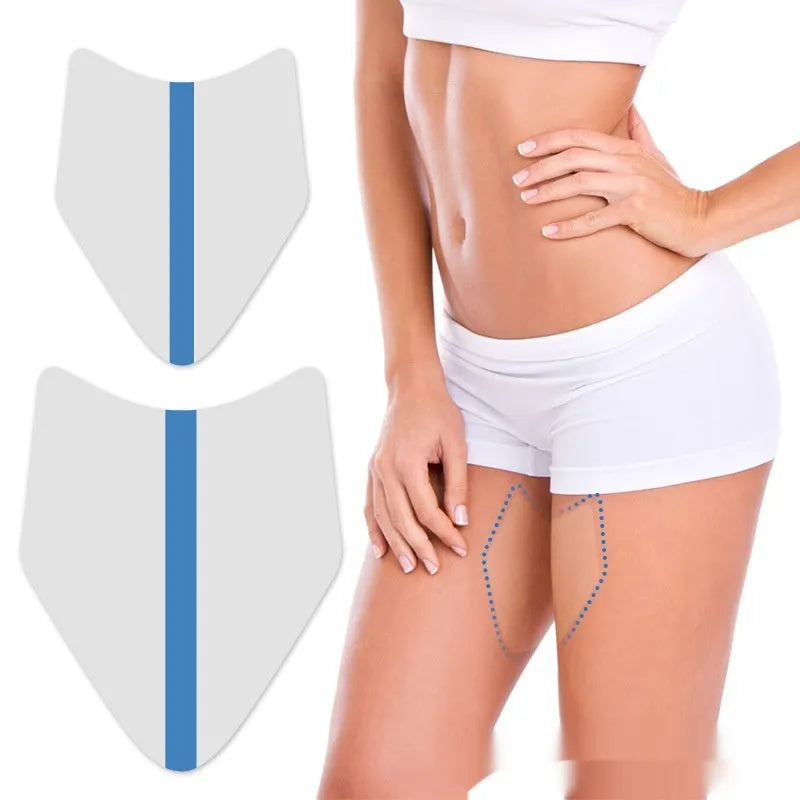 Transparent aircraft-shaped PE film anti-wear patch for inner thigh sweat protection