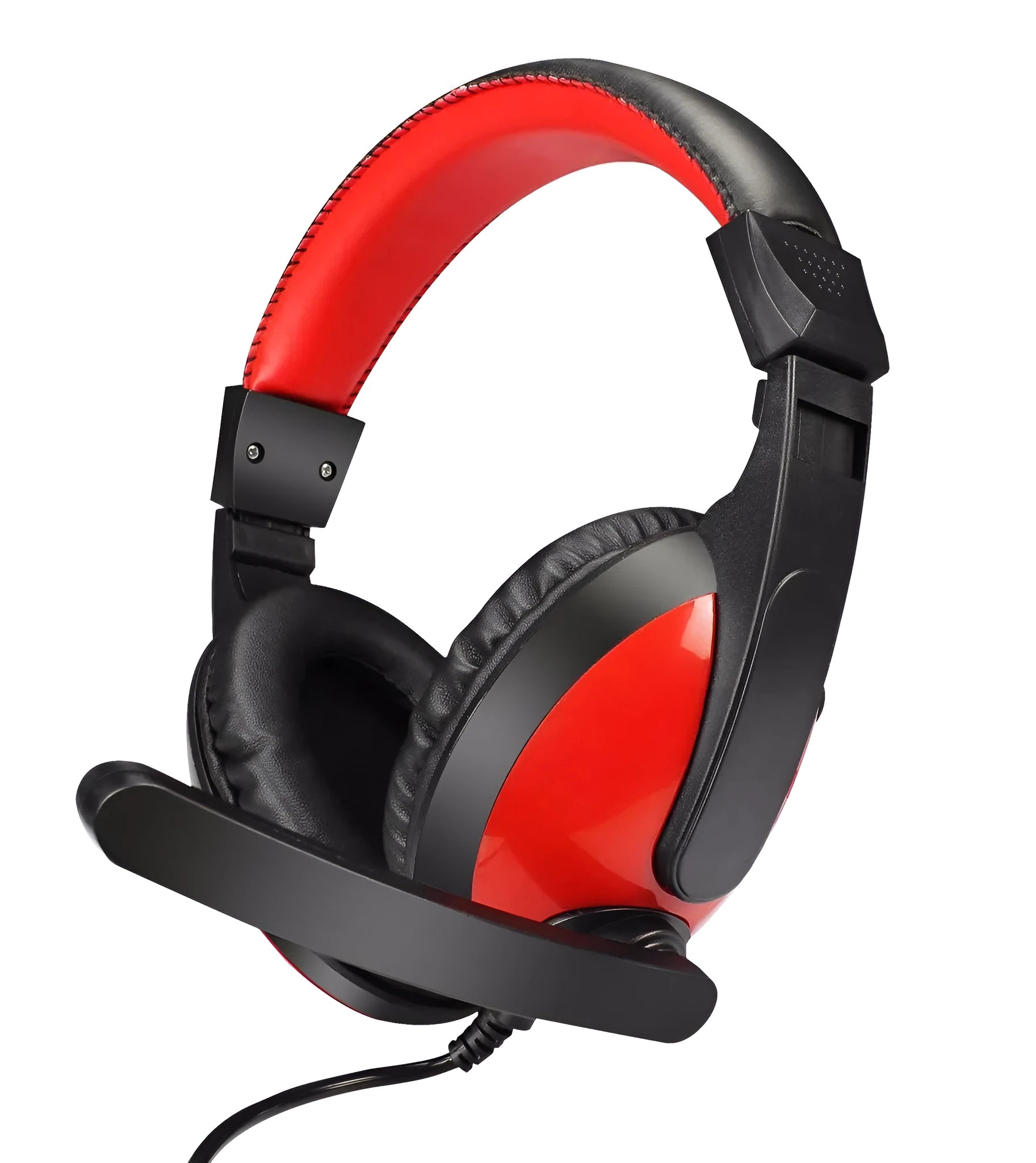 Blue wired gaming headset with 40mm speakers, omnidirectional microphone, and 3.5mm plug on a 1.8m cable.
