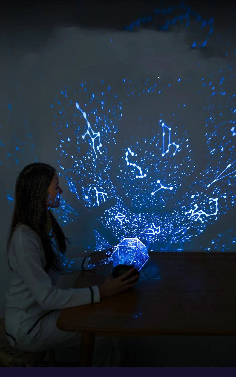 Children's rotating star night light projecting 3 colour changing dreamlike starlight.