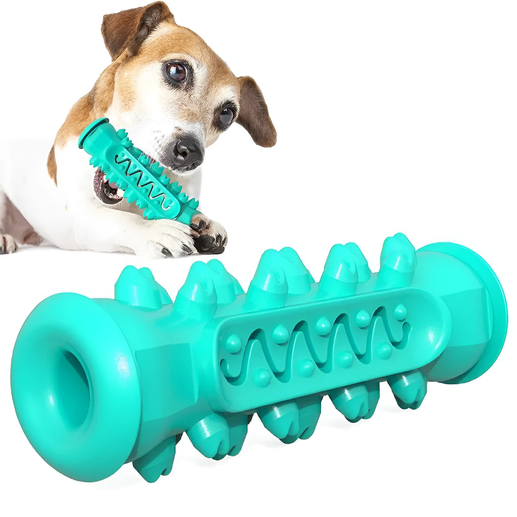 Plastic dog rope bite ball chew toy for molar teeth cleaning in blue orange green yellow grey