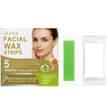 Gentle facial hair removal wax paper strips with cleansing wipes for sensitive skin