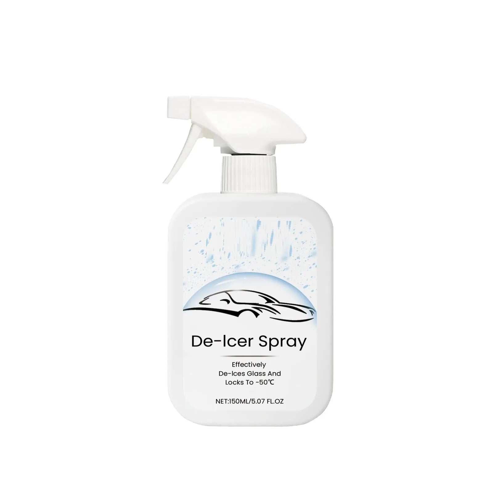 150ml bottle of car windscreen anti-icing and snow removal spray
