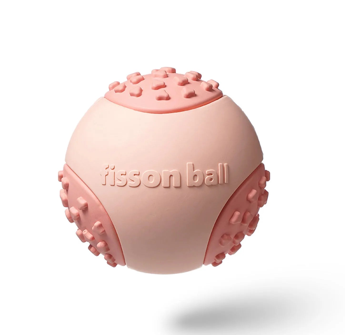 Green and pink durable rolling ball dog toy for small medium breeds
