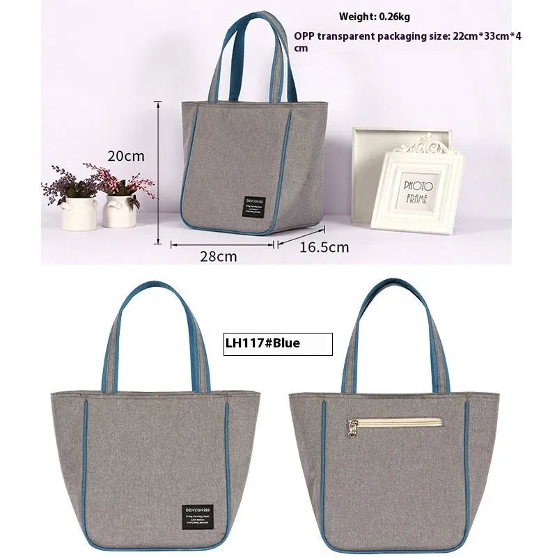 Insulated lunch bag in blue 900D Oxford cloth with thermal cooling for food storage