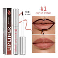 Matte finish pointed toe tear and pull lip liner pencil in Rose Pink, Neutral Mauve, Brown, and Cool Cocoa shades