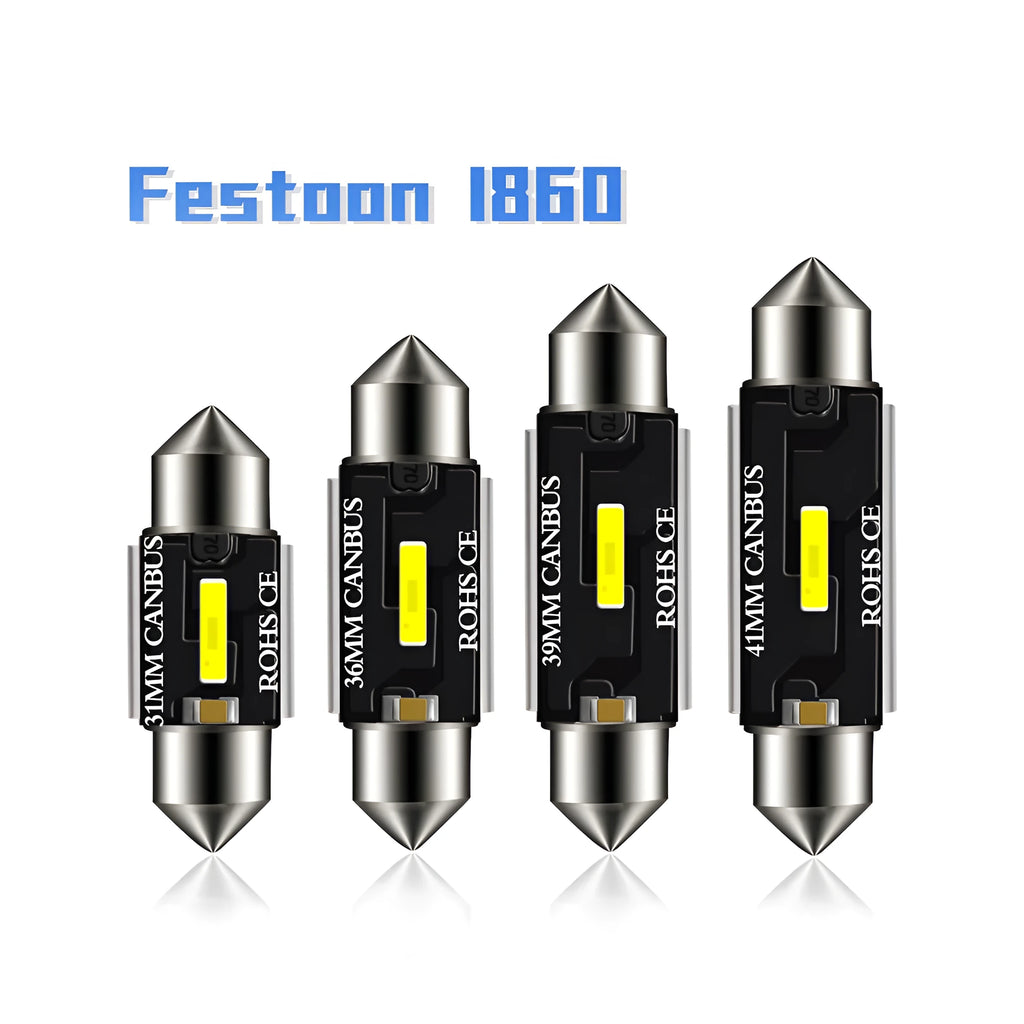 12V 12-LED car reading light white 3W universal interior dome light 31-41mm