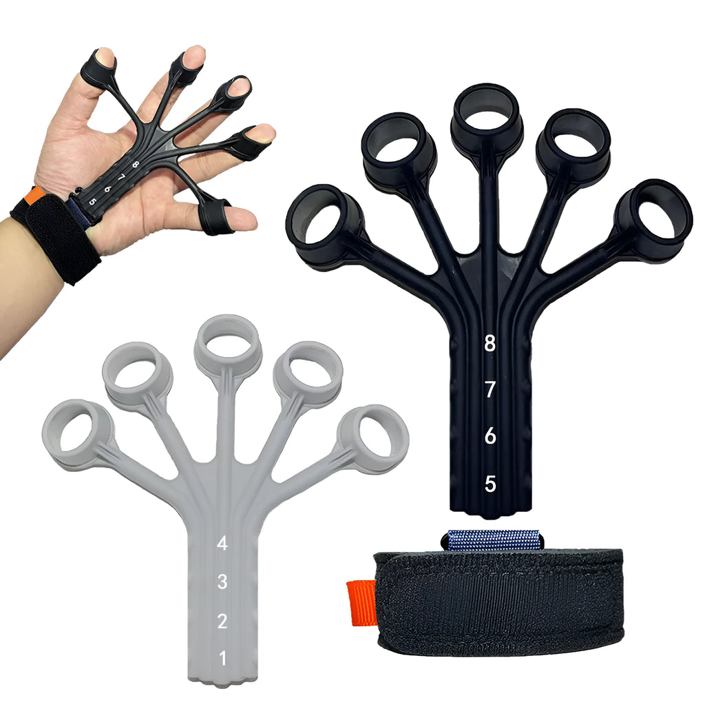 HLX silicone finger flexion extension trainer with puller and adjusting belt for hand rehabilitation