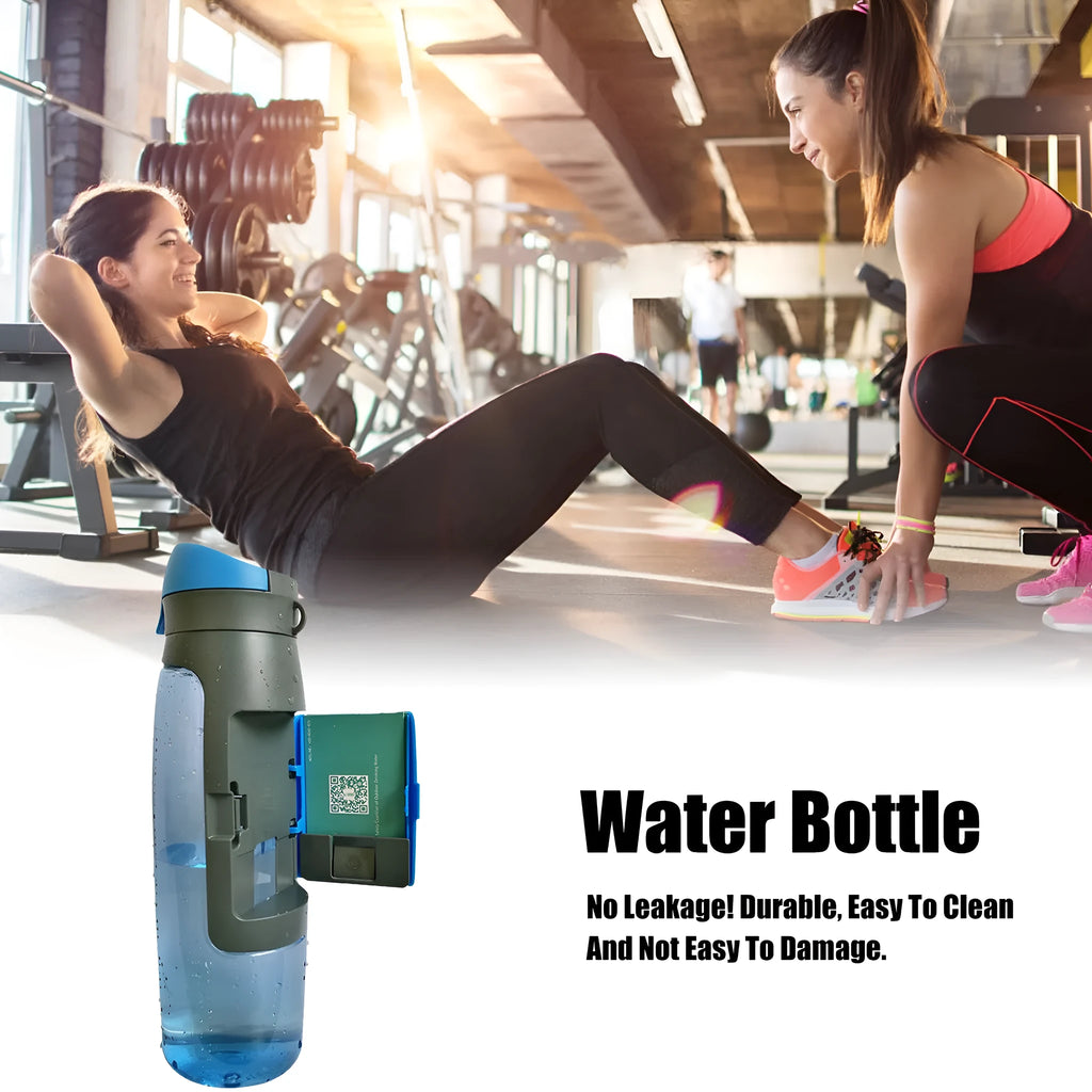 Water bottle shape hidden security container, PET, 750 ml, 7.5 x 26 cm, with BPA-free lid, shown in black.