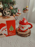 Santa Claus ceramic cup soy wax candle in creative gift box with snowflake design