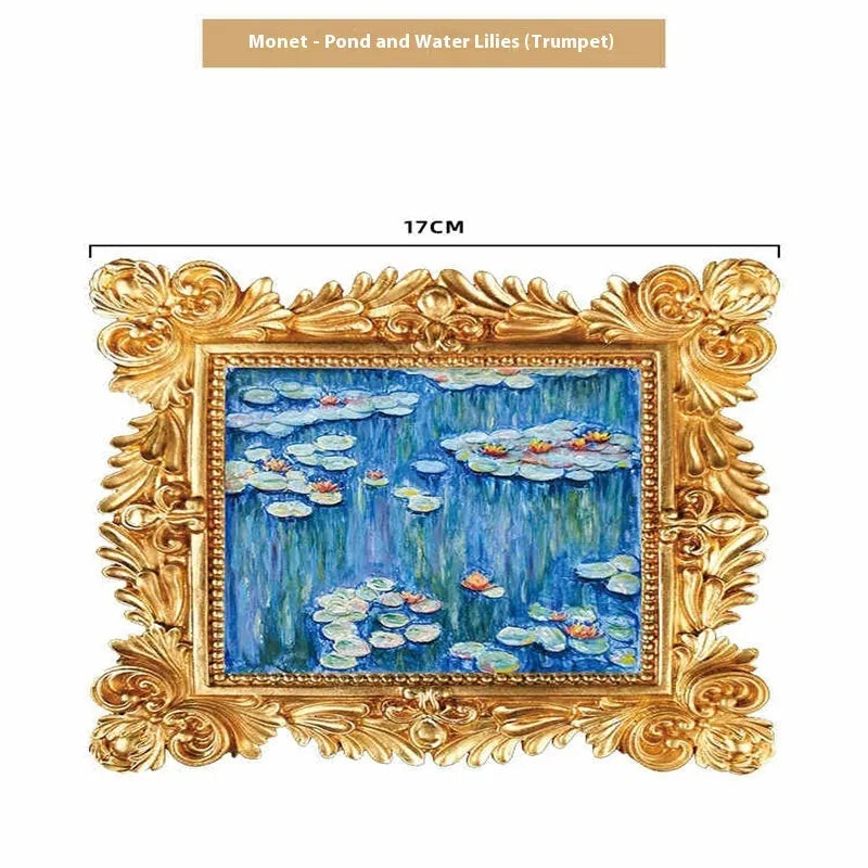 DIY paint-by-numbers kit showing canvas, acrylic paint pots, and brushes for recreating Van Gogh's Starry Night.