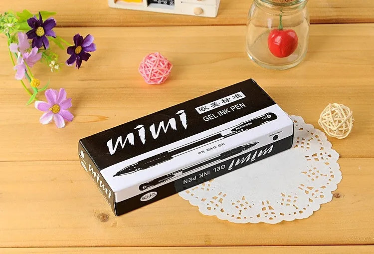 0.5 carbon refill gel pen black ink plastic barrel 14.5cm length