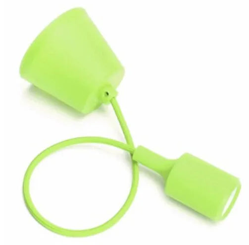 E26/E27 silicone pendant lamp holder with adjustable cord in multiple colour options