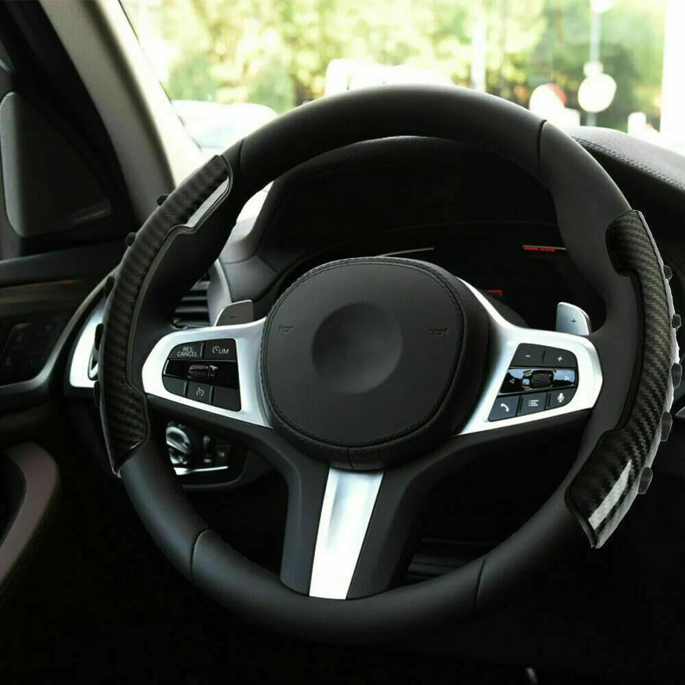 Carbon fibre black steering wheel anti-slip sleeve for 38cm diameter wheels