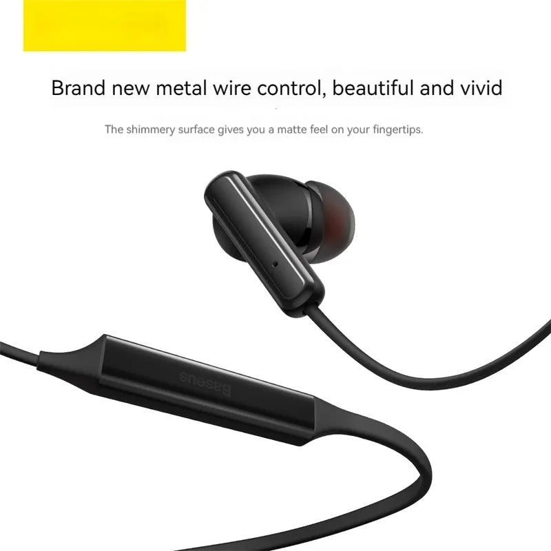 Wireless halter Bluetooth sport headset in black with binaural earbuds and neck-hanging design