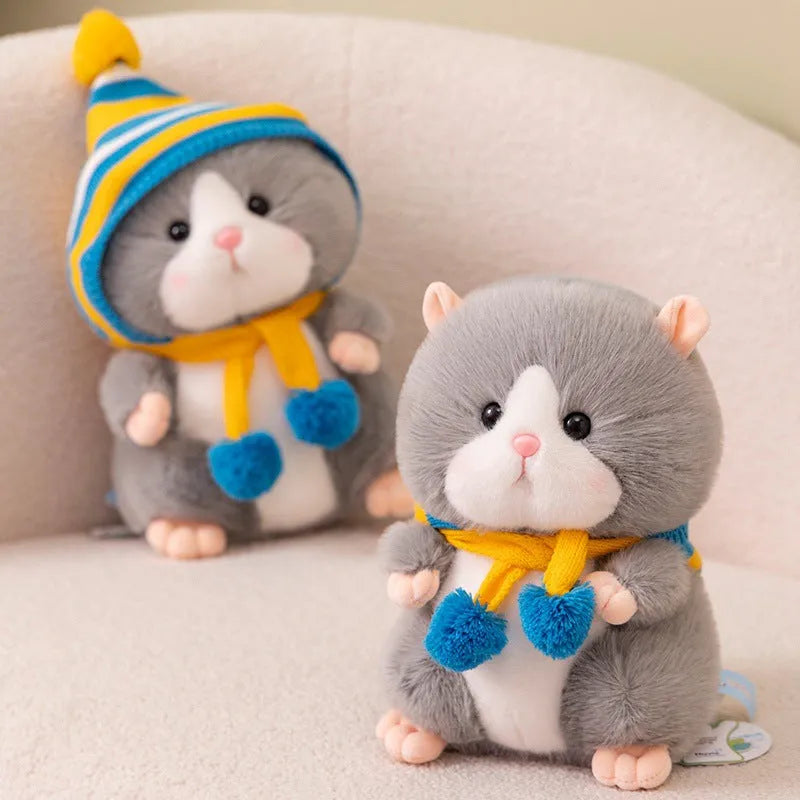Djungarian hamster plush doll in brown or grey, 25cm or 30cm, polyester fibre with PP cotton filling