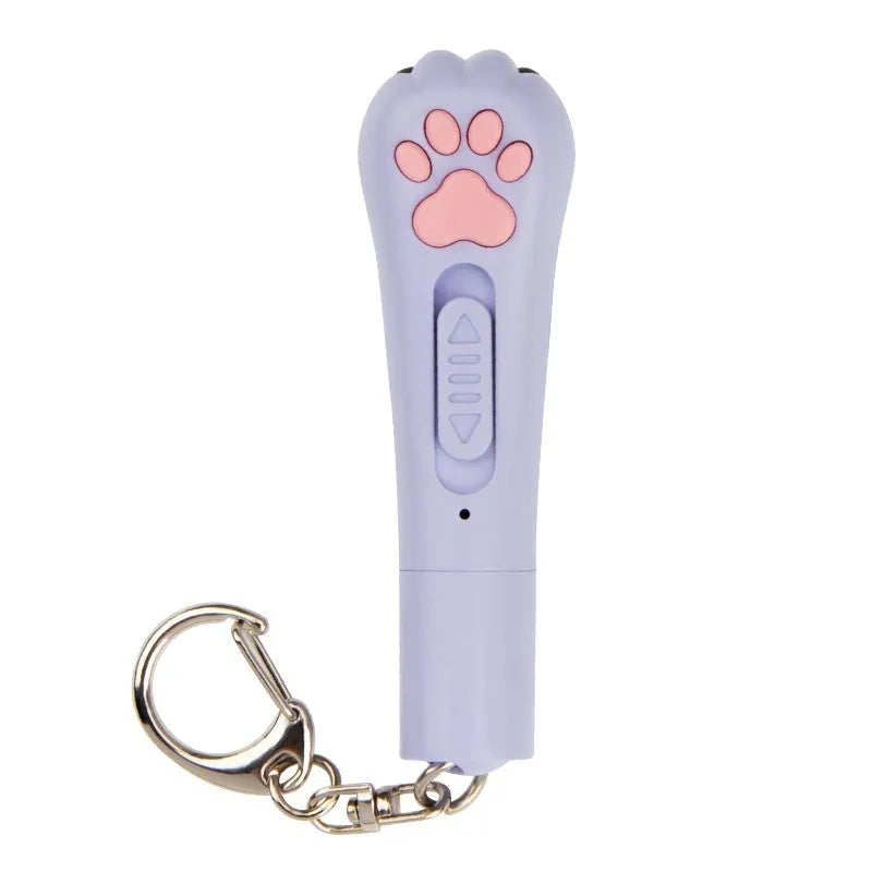 Colourful infrared cat teasing stick toy with laser patterns and LED moonlight lamp for interactive pet play