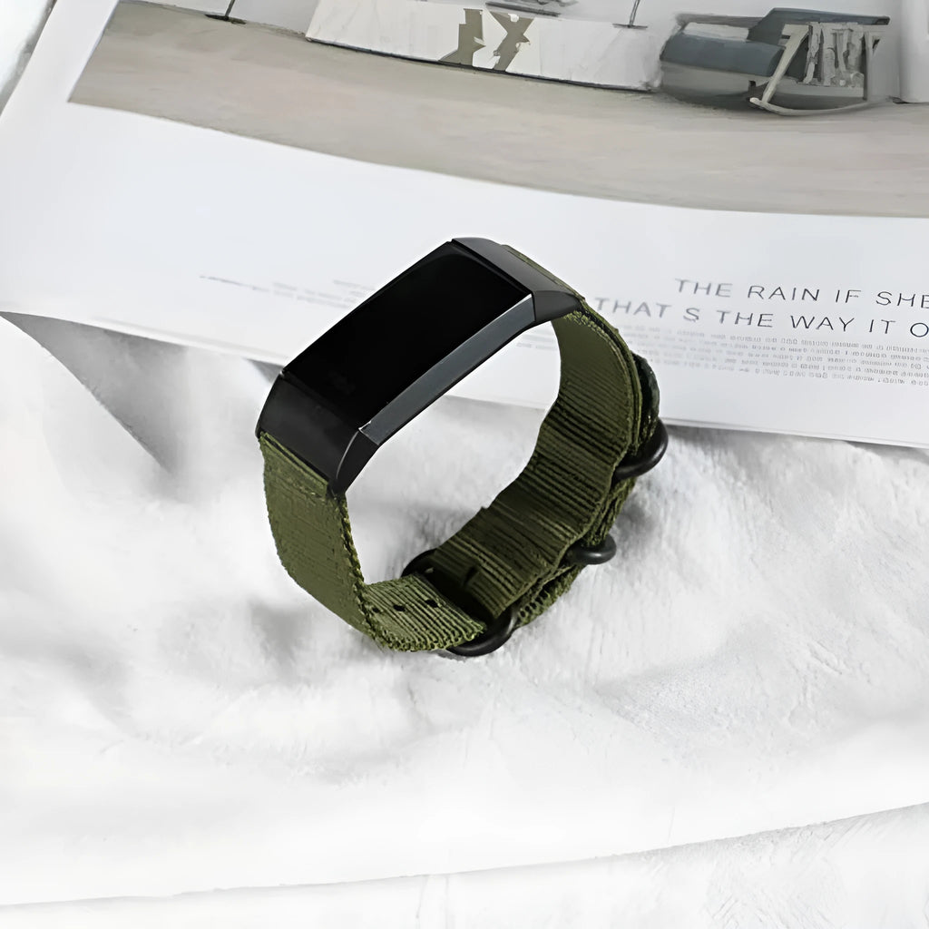 Fitbit Charge nylon watch strap with three-ring buckle in multiple colour options