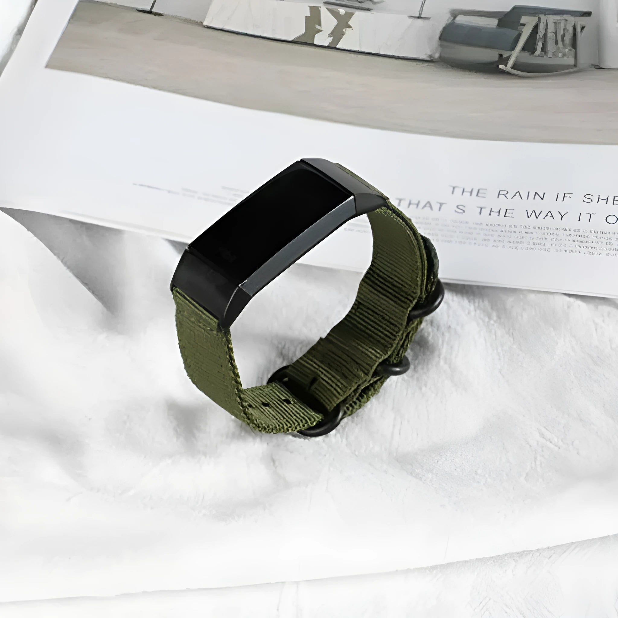 Fitbit Charge nylon watch strap with three-ring buckle in multiple colour options