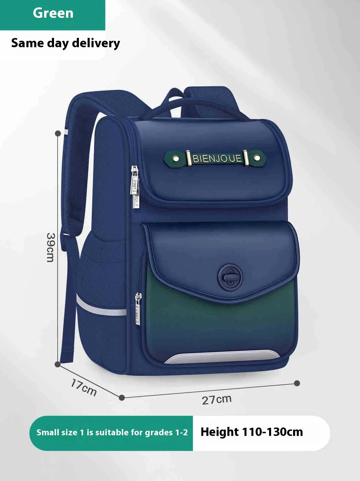Girls' waterproof Oxford cloth school backpack in pink, purple, or green colours for primary students aged 3-6