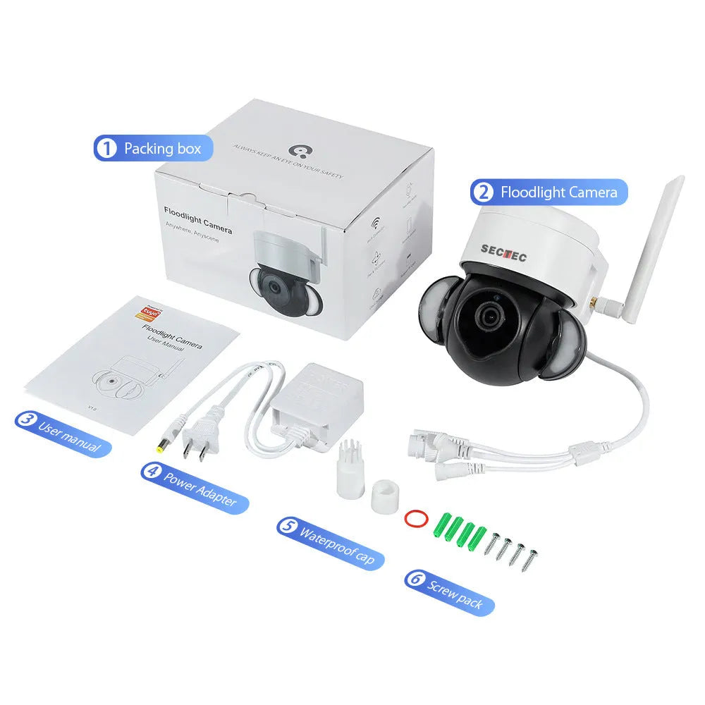 Graffiti 4G outdoor surveillance camera with floodlight night vision, 2-inch ball, ABS plastic housing