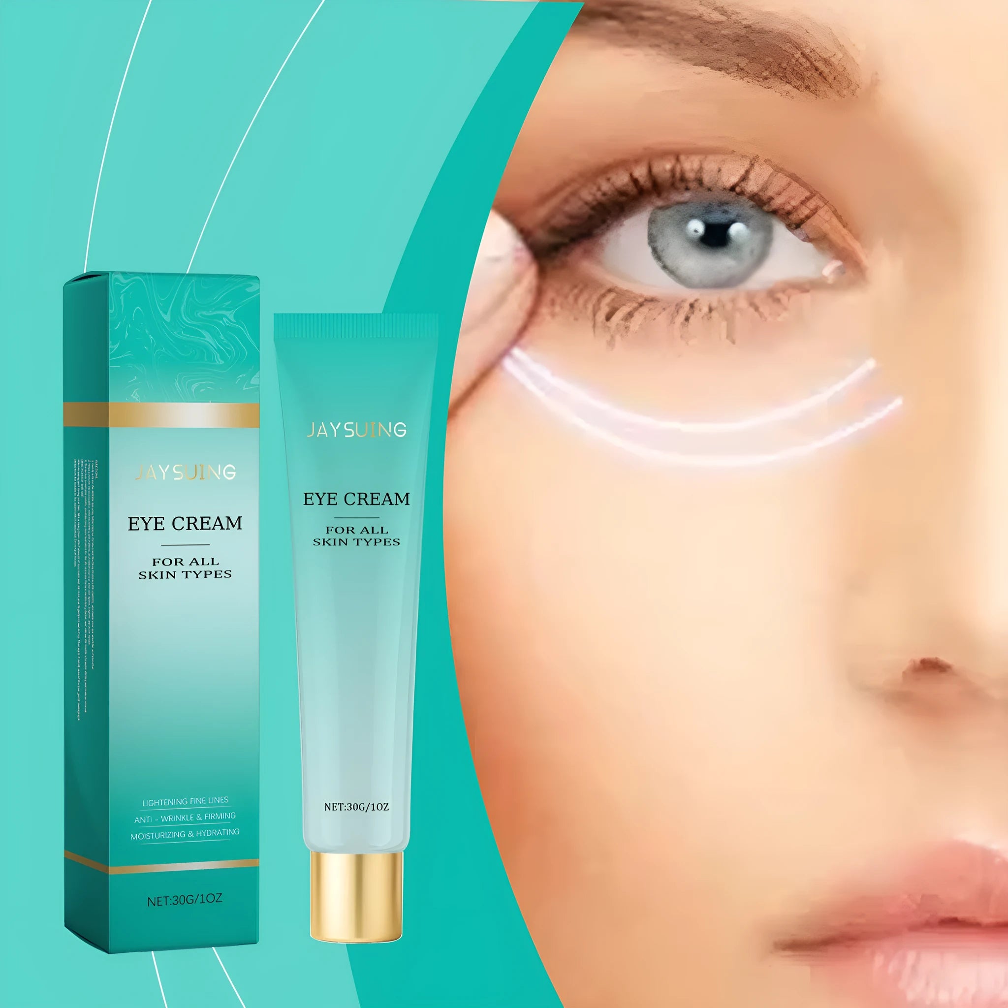 30g tube of retinol anti-aging eye cream with hyaluronic acid